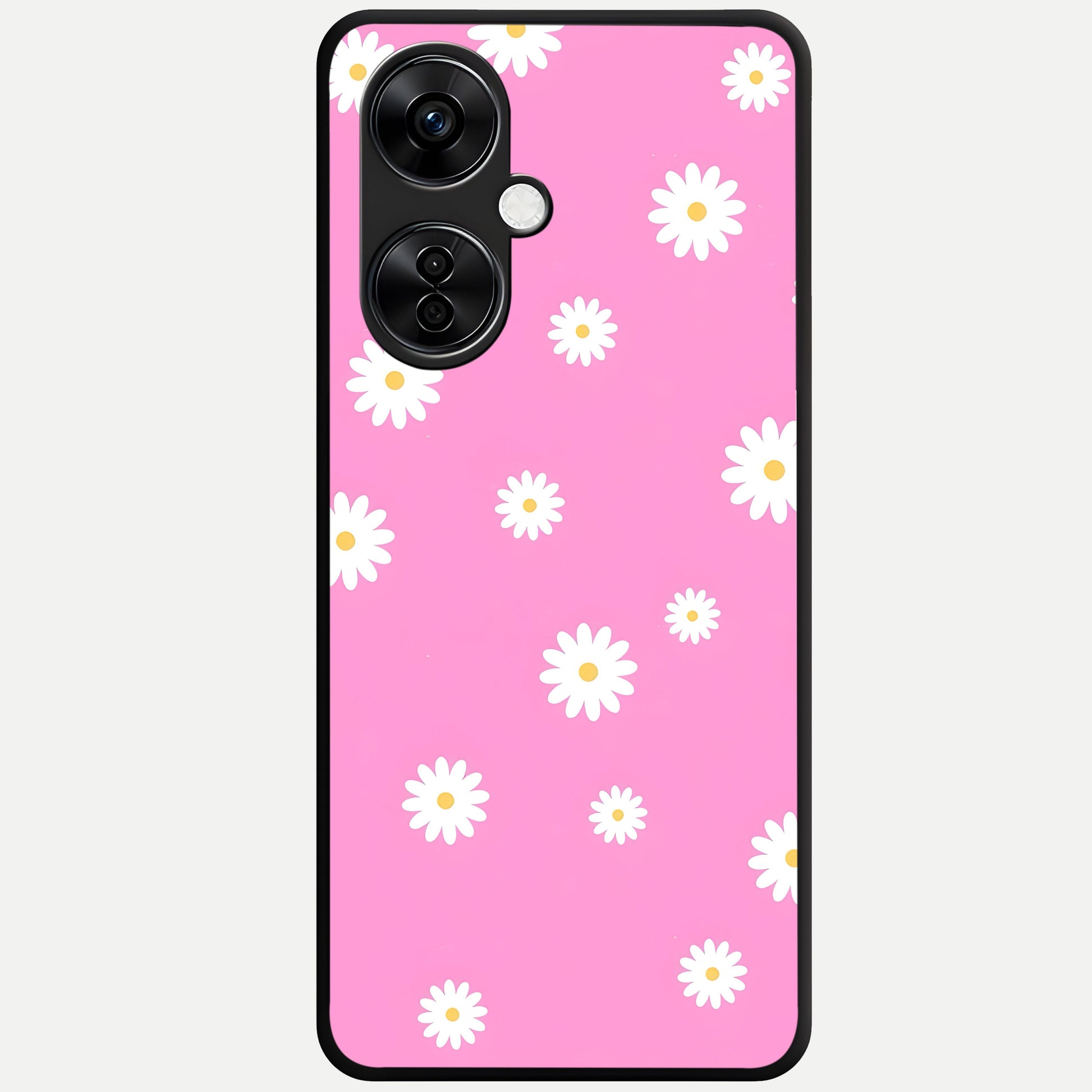  Bubblegum Daisy Pop Glass Case For Oneplus Nord CE3 Lite back cover – full design glossy printed glass finish