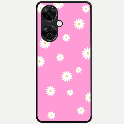  Bubblegum Daisy Pop Glass Case For Oneplus Nord CE3 Lite back cover – full design glossy printed glass finish