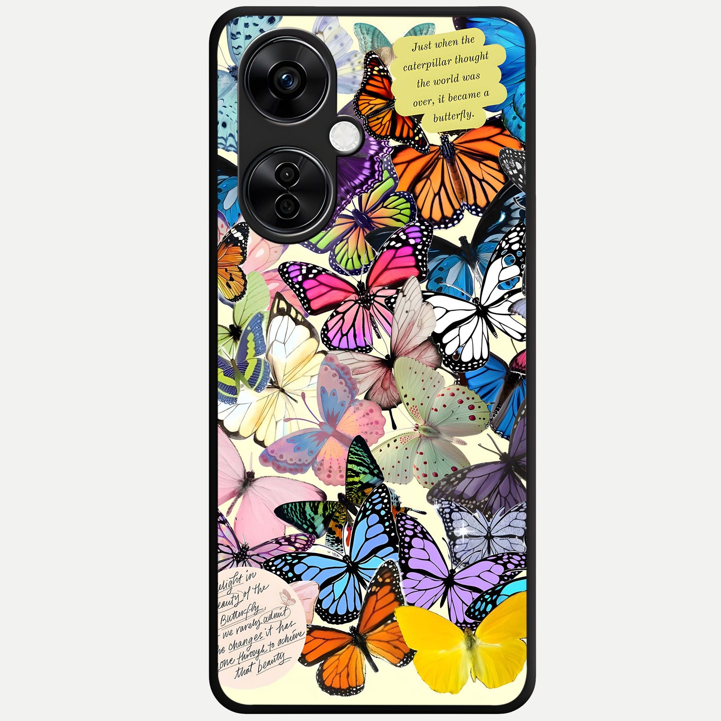  Butterflies Petal Dream Glass Case For Oneplus Nord CE3 Lite back cover – full design glossy printed glass finish