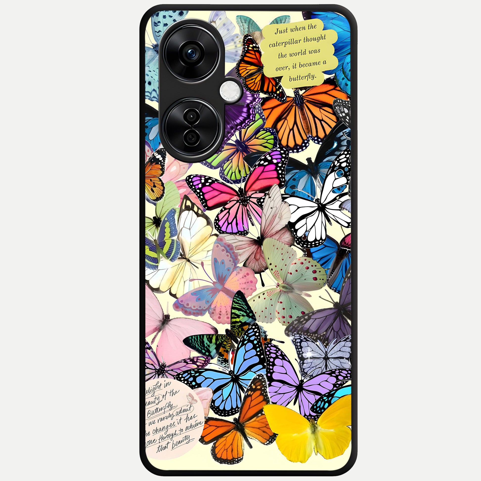  Butterflies Petal Dream Glass Case For Oneplus Nord CE3 Lite back cover – full design glossy printed glass finish