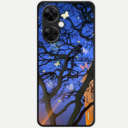  Butterfly Night Magic Glass Case For Oneplus Nord CE3 Lite back cover – full design glossy printed glass finish