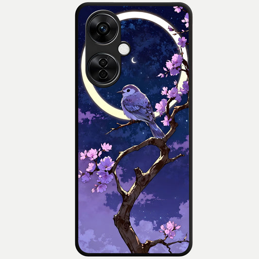  Celestial Bird Blossom Glass Case For Oneplus Nord CE3 Lite back cover – full design glossy printed glass finish