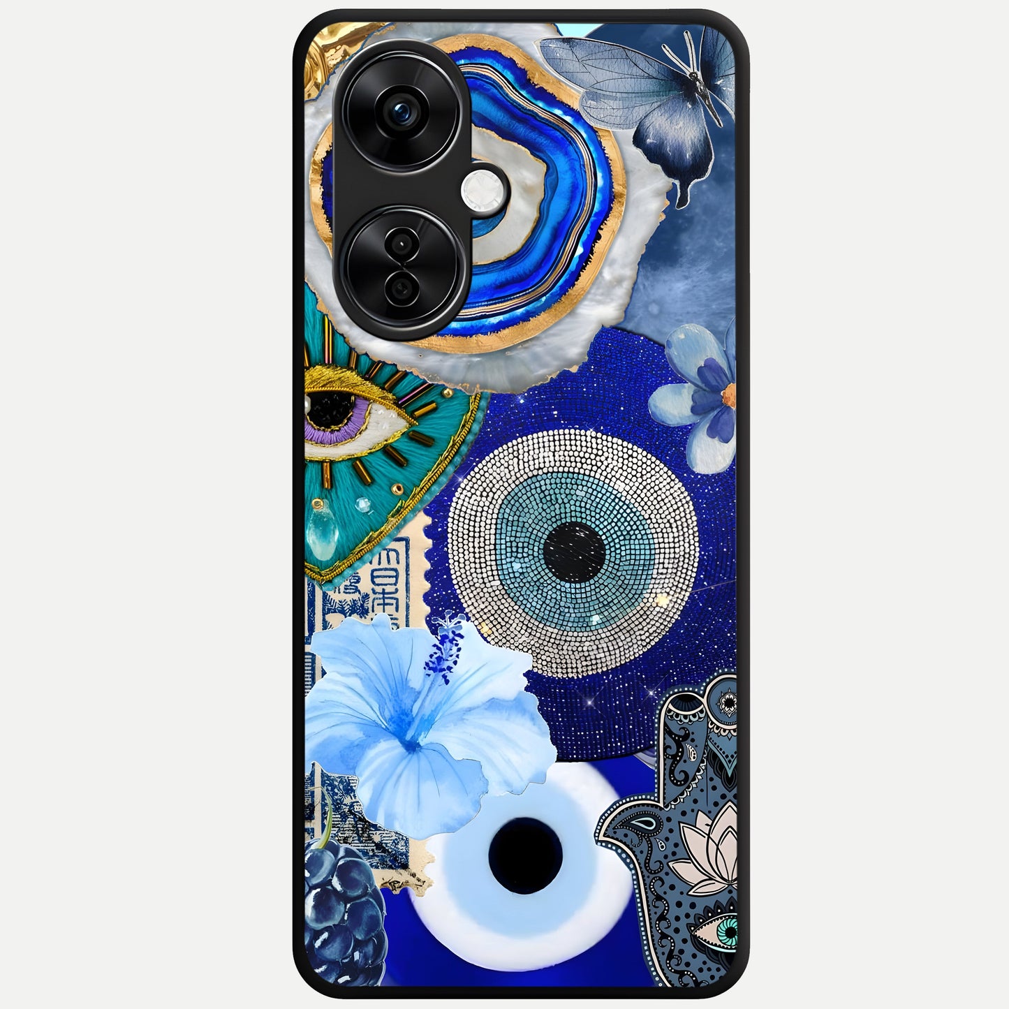  Celestial Blue Vision Glass Case For Oneplus Nord CE3 Lite back cover – full design glossy printed glass finish