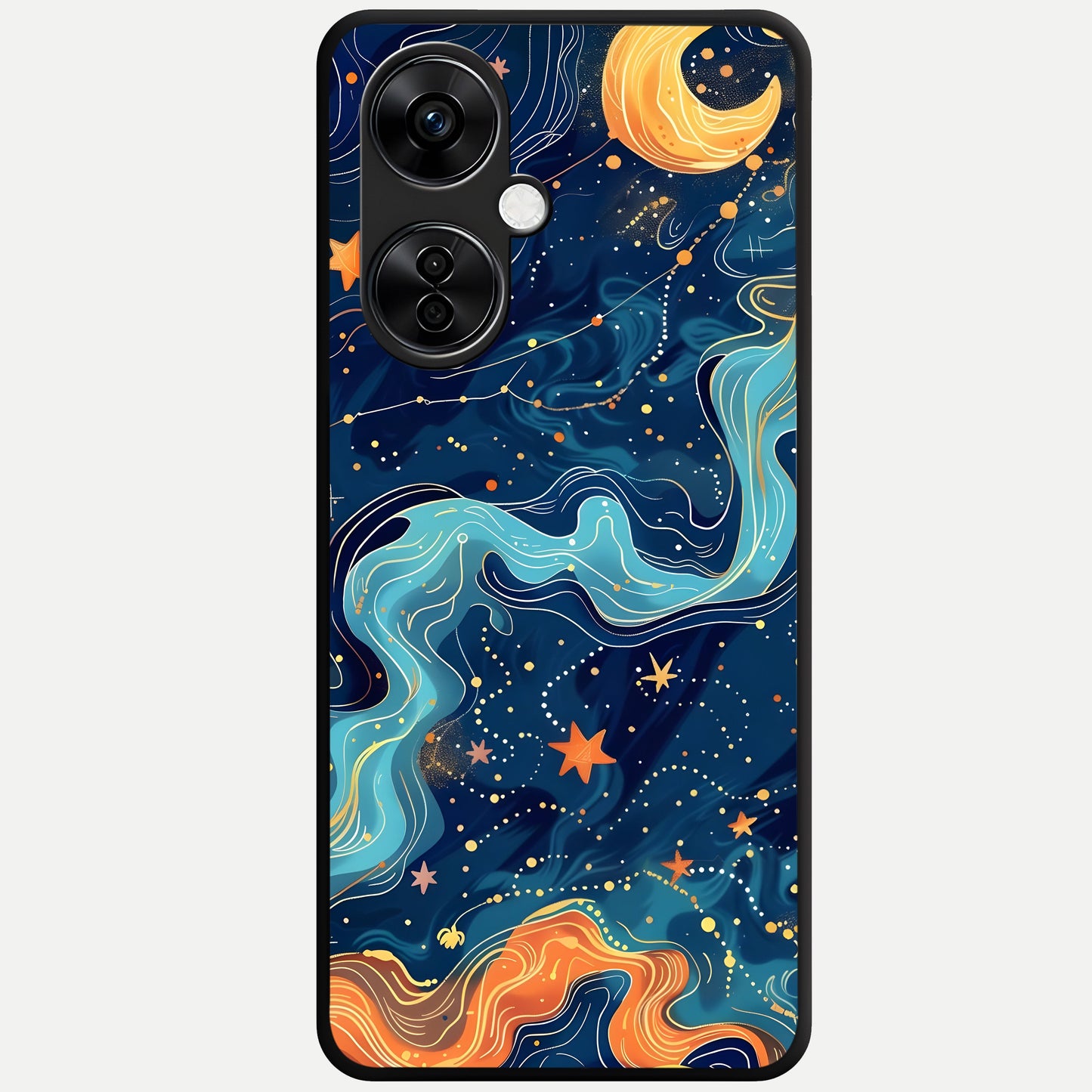  Celestial Dream Flow Glass Case For Oneplus Nord CE3 Lite back cover – full design glossy printed glass finish