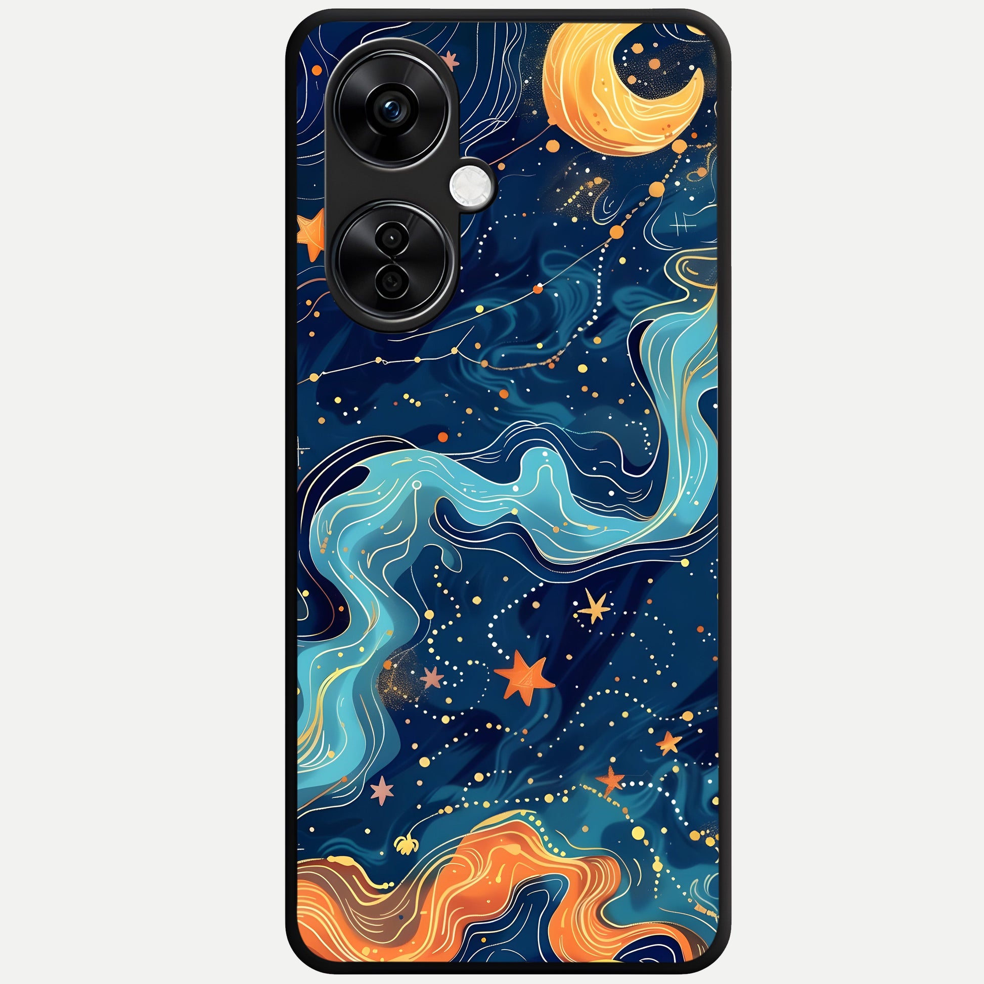  Celestial Dream Flow Glass Case For Oneplus Nord CE3 Lite back cover – full design glossy printed glass finish