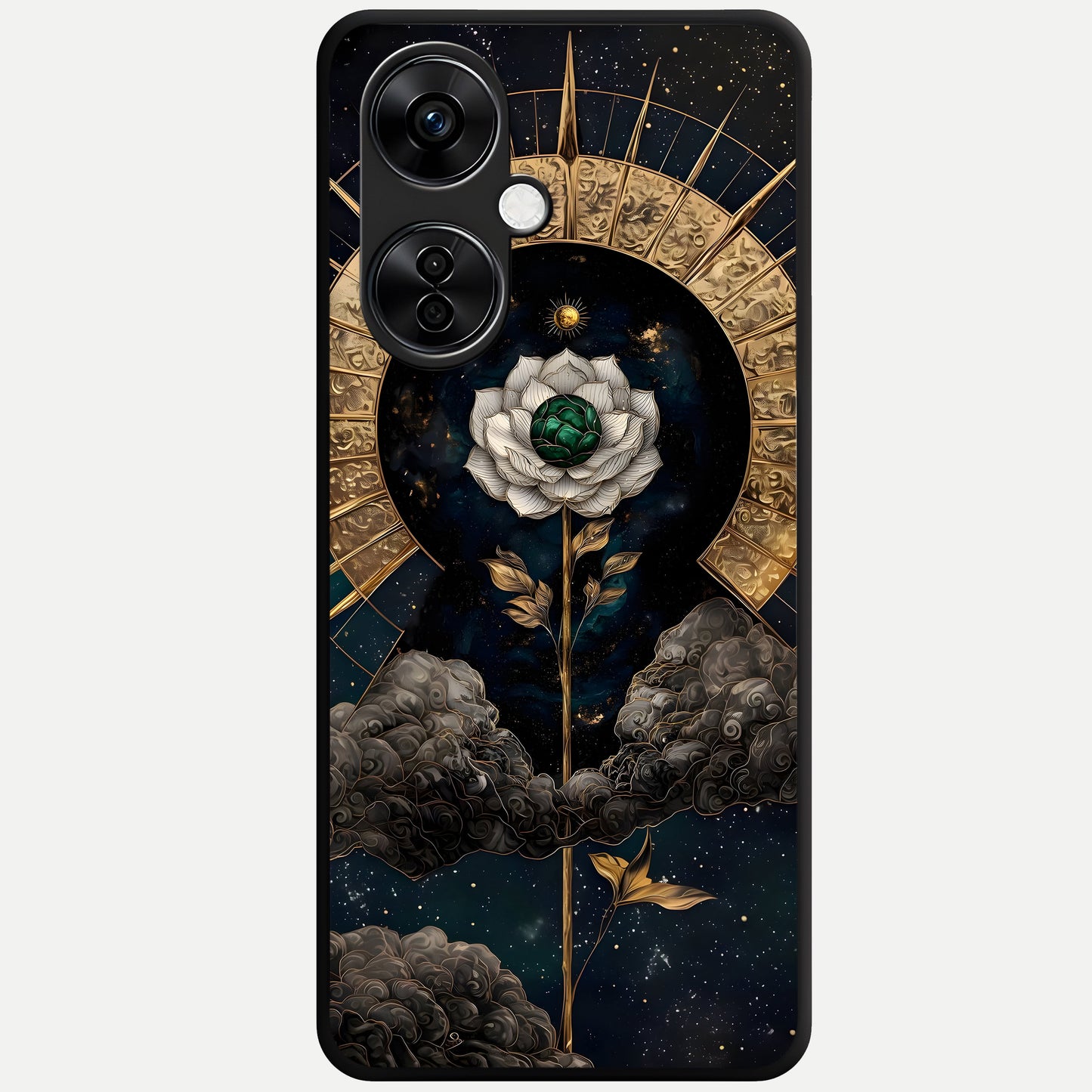  Celestial Lotus Morang Glass Case For Oneplus Nord CE3 Lite back cover – full design glossy printed glass finish