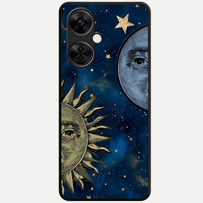  Celestial Moon With Sun Glass Case For Oneplus Nord CE3 Lite back cover – full design glossy printed glass finish