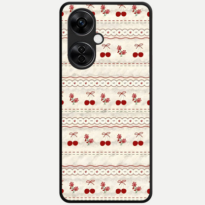  Cherry Bloom Charm Glass Case For Oneplus Nord CE3 Lite back cover – full design glossy printed glass finish
