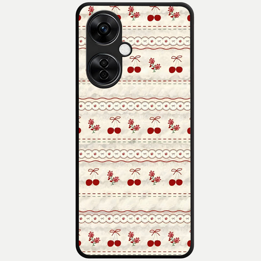  Cherry Bloom Charm Glass Case For Oneplus Nord CE3 Lite back cover – full design glossy printed glass finish