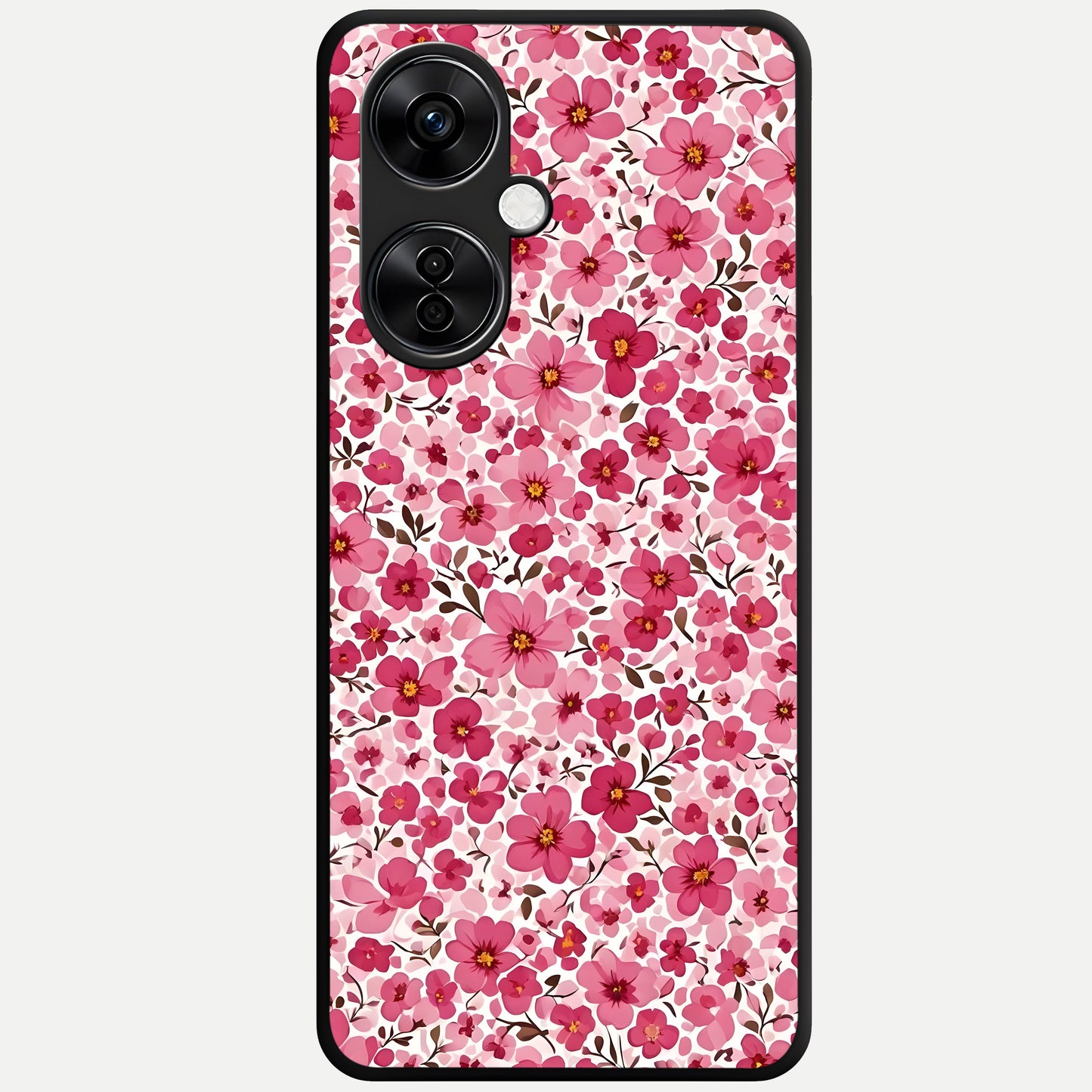  Cherry Blossom Charm Glass Case For Oneplus Nord CE3 Lite back cover – full design glossy printed glass finish