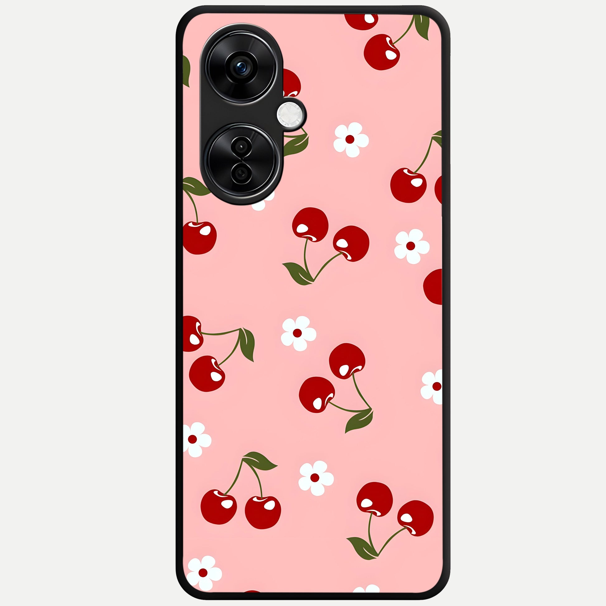  Cherry Love Mood Glass Case For Oneplus Nord CE3 Lite back cover – full design glossy printed glass finish