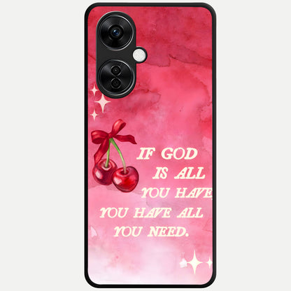  Cherry Quote Glass Case For Oneplus Nord CE3 Lite back cover – full design glossy printed glass finish