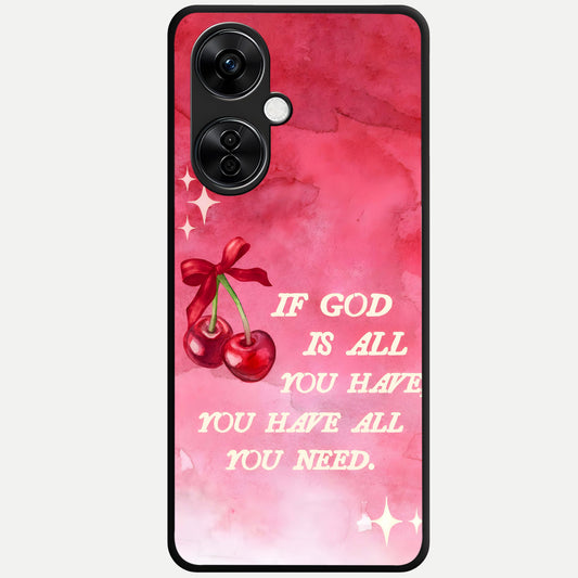  Cherry Quote Glass Case For Oneplus Nord CE3 Lite back cover – full design glossy printed glass finish