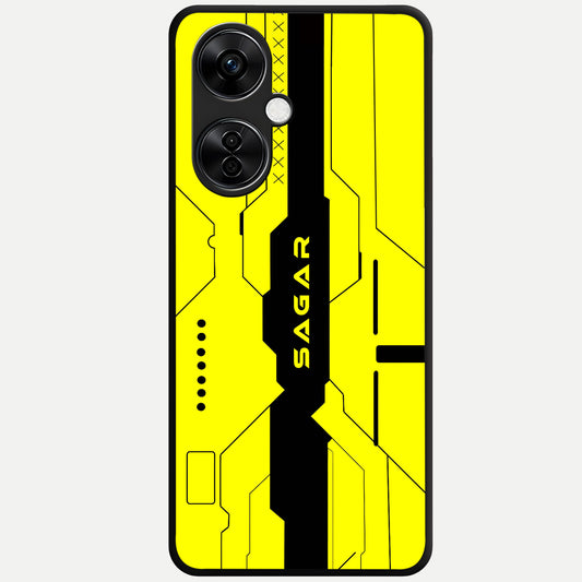  Circuit CYBERPUNK Custom Name Glass Case For Oneplus Nord CE3 Lite back cover – full design glossy printed glass finish