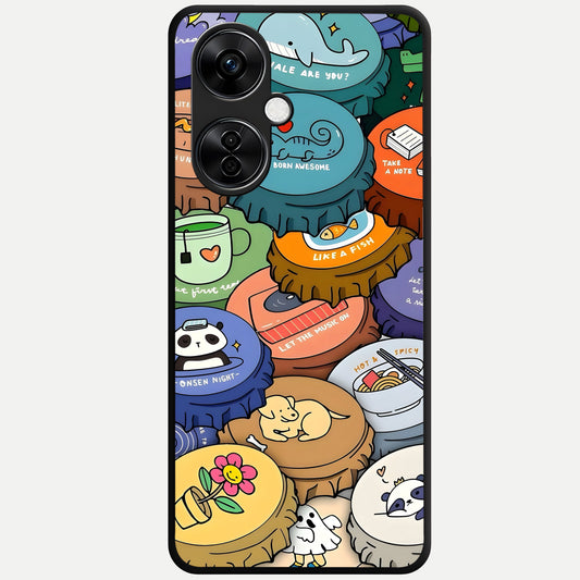  Coins Patterns Glass Case For Oneplus Nord CE3 Lite back cover – full design glossy printed glass finish
