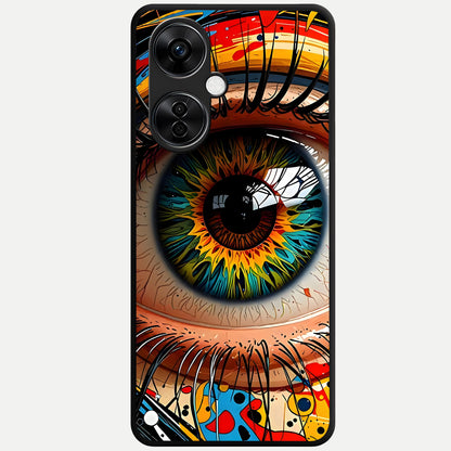  Colorful Eye Glass Case For Oneplus Nord CE3 Lite back cover – full design glossy printed glass finish