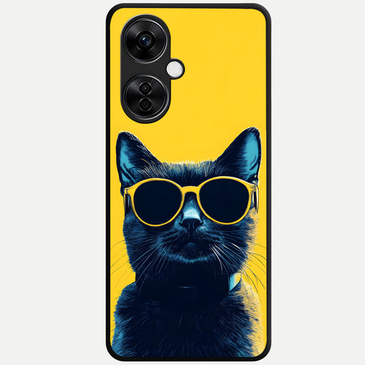  Cool Cat Vibes Glass Case For Oneplus Nord CE3 Lite back cover – full design glossy printed glass finish