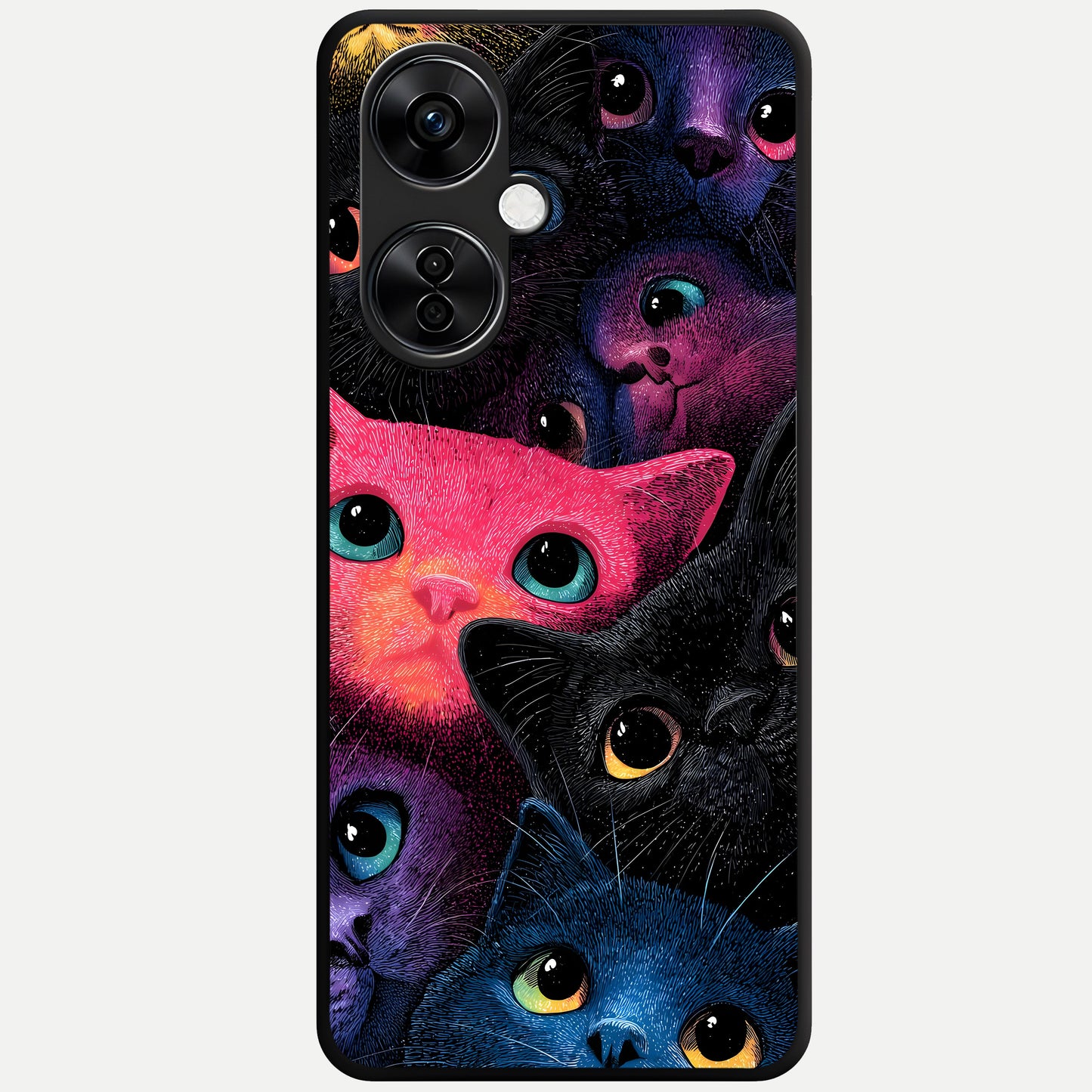  Cosmic Cats Dreams Glass Case For Oneplus Nord CE3 Lite back cover – full design glossy printed glass finish