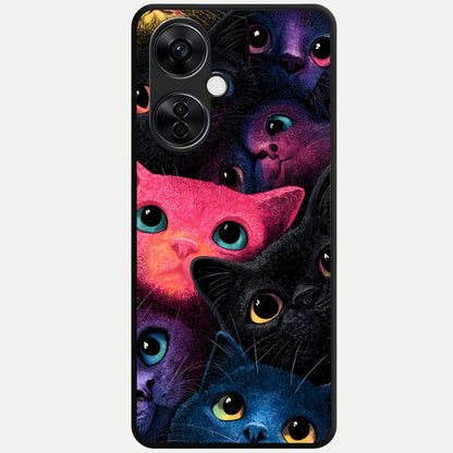  Cosmic Cats Dreams Glass Case For Oneplus Nord CE3 Lite back cover – full design glossy printed glass finish