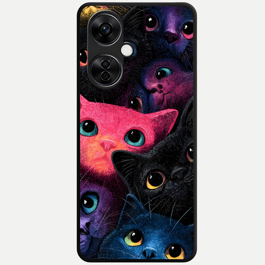  Cosmic Cats Dreams Glass Case For Oneplus Nord CE3 Lite back cover – full design glossy printed glass finish