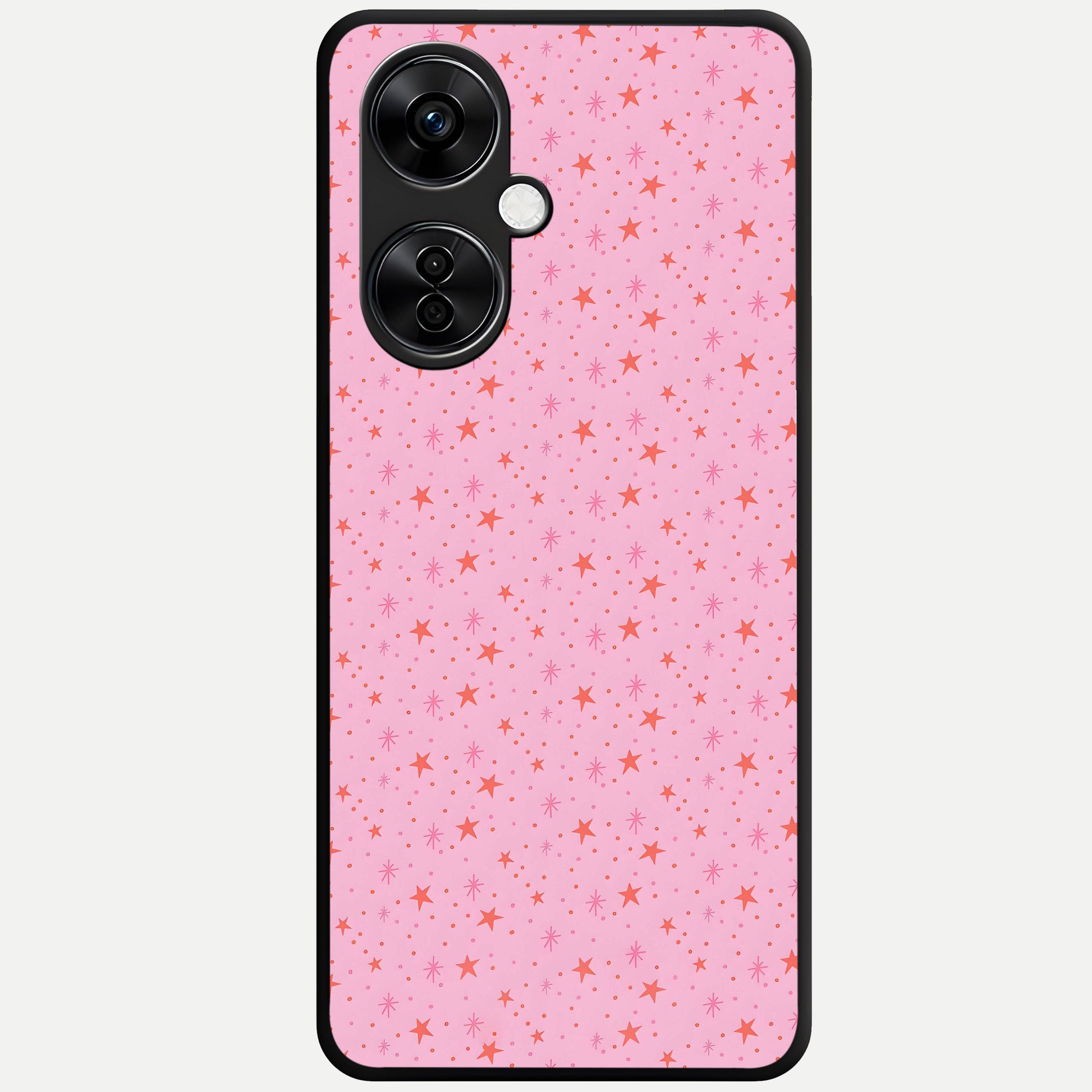  Cosmic Pink Sparkle Glass Case For Oneplus Nord CE3 Lite back cover – full design glossy printed glass finish