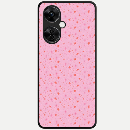  Cosmic Pink Sparkle Glass Case For Oneplus Nord CE3 Lite back cover – full design glossy printed glass finish