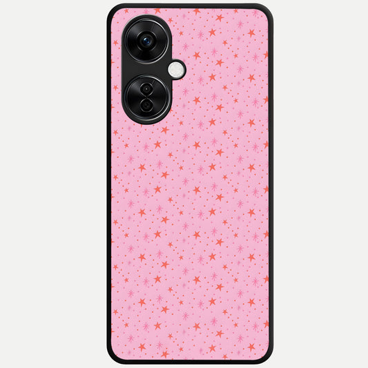  Cosmic Pink Sparkle Glass Case For Oneplus Nord CE3 Lite back cover – full design glossy printed glass finish