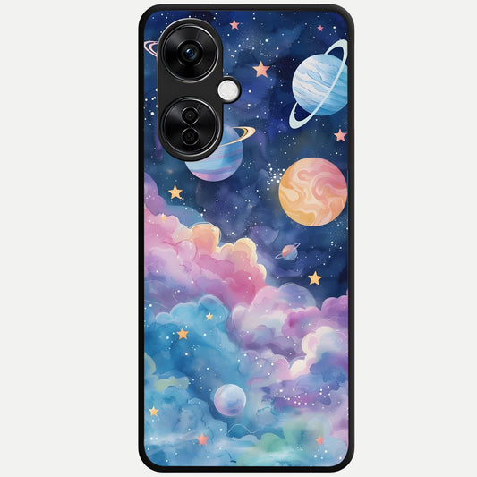  Cosmic Planet Dreams Glass Case For Oneplus Nord CE3 Lite back cover – full design glossy printed glass finish