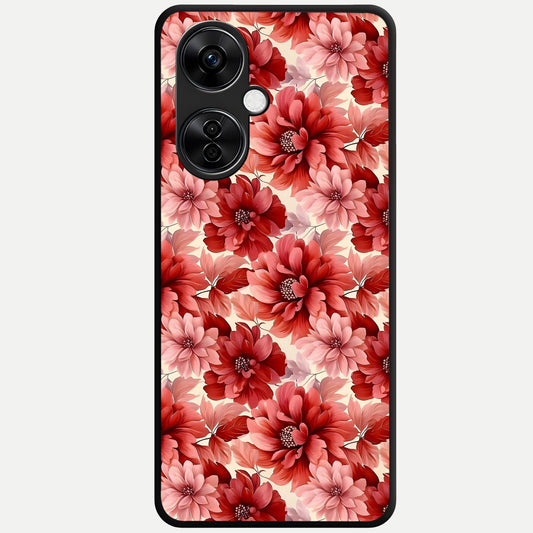  Crimson Love Petals Glass Case For Oneplus Nord CE3 Lite back cover – full design glossy printed glass finish