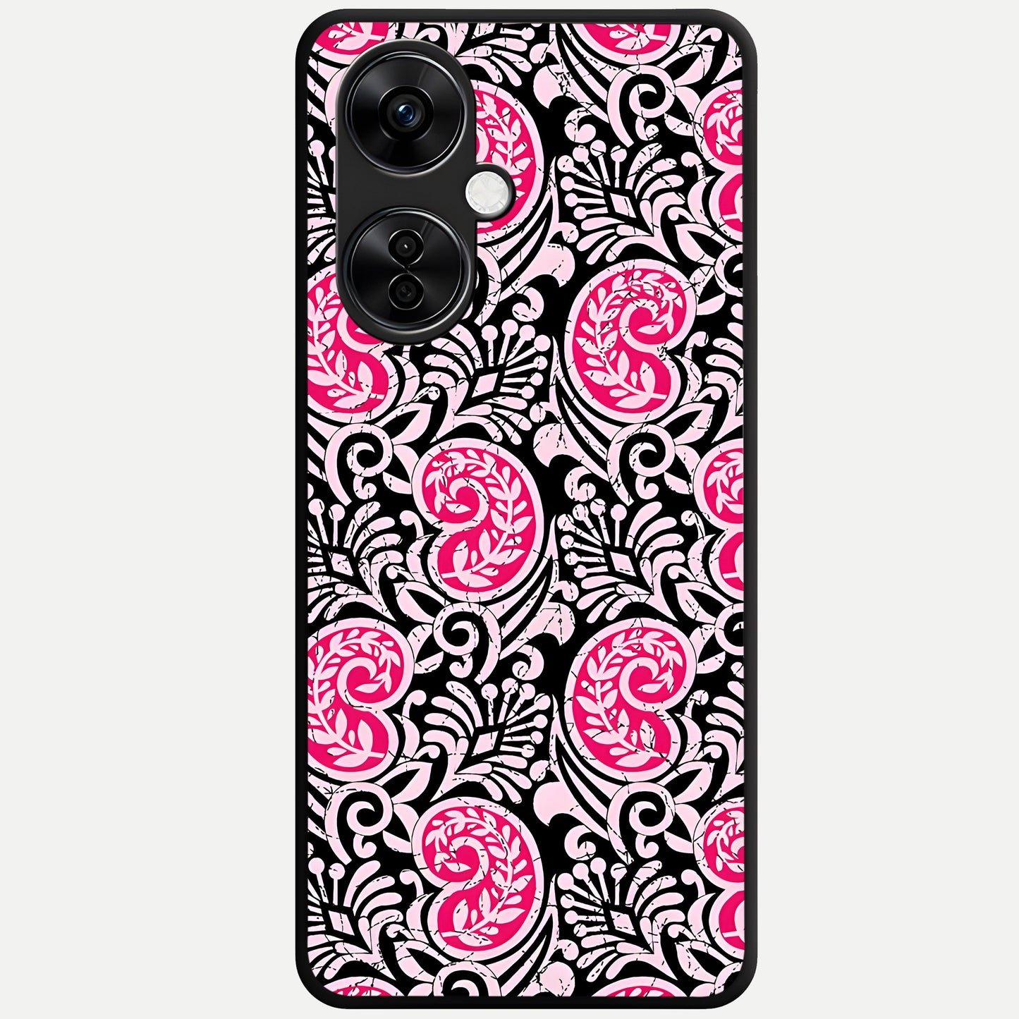  Crimson Paisley Charm Glass Case For Oneplus Nord CE3 Lite back cover – full design glossy printed glass finish