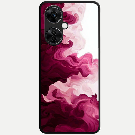 Crimson Wave Flow Glass Case For Oneplus Nord CE3 Lite back cover – full design glossy printed glass finish