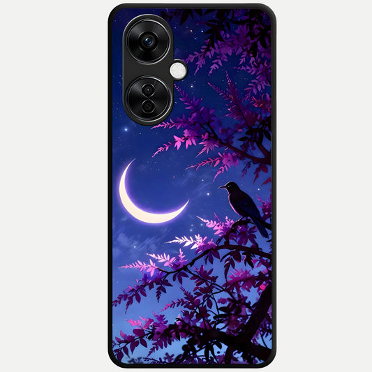  Crow And Moon Scenery Glass Case For Oneplus Nord CE3 Lite back cover – full design glossy printed glass finish
