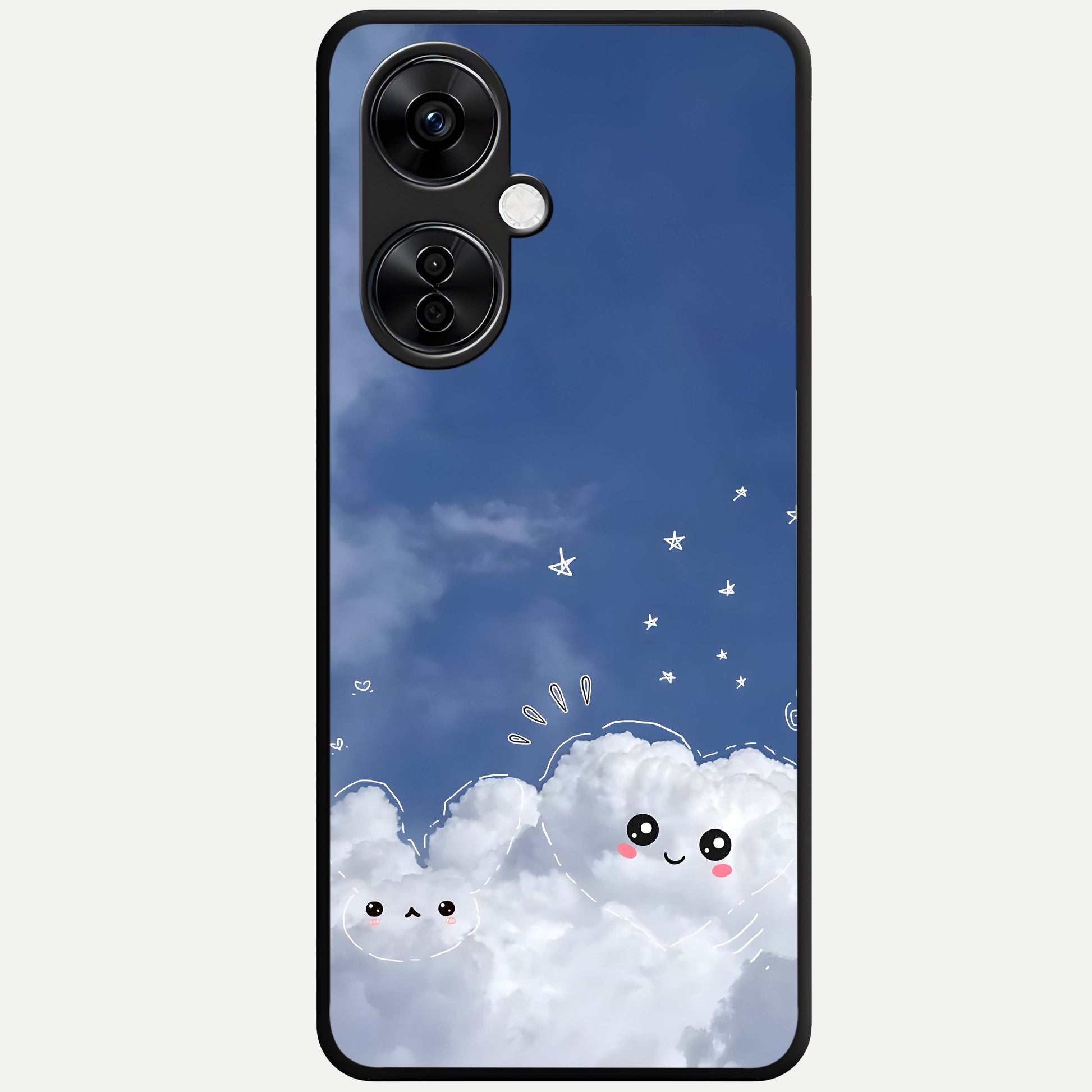  Cute Blossom Cloud Glass Case For Oneplus Nord CE3 Lite back cover – full design glossy printed glass finish