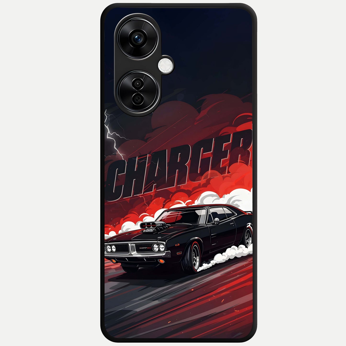  Dark Charger Fury Glass Case For Oneplus Nord CE3 Lite back cover – full design glossy printed glass finish