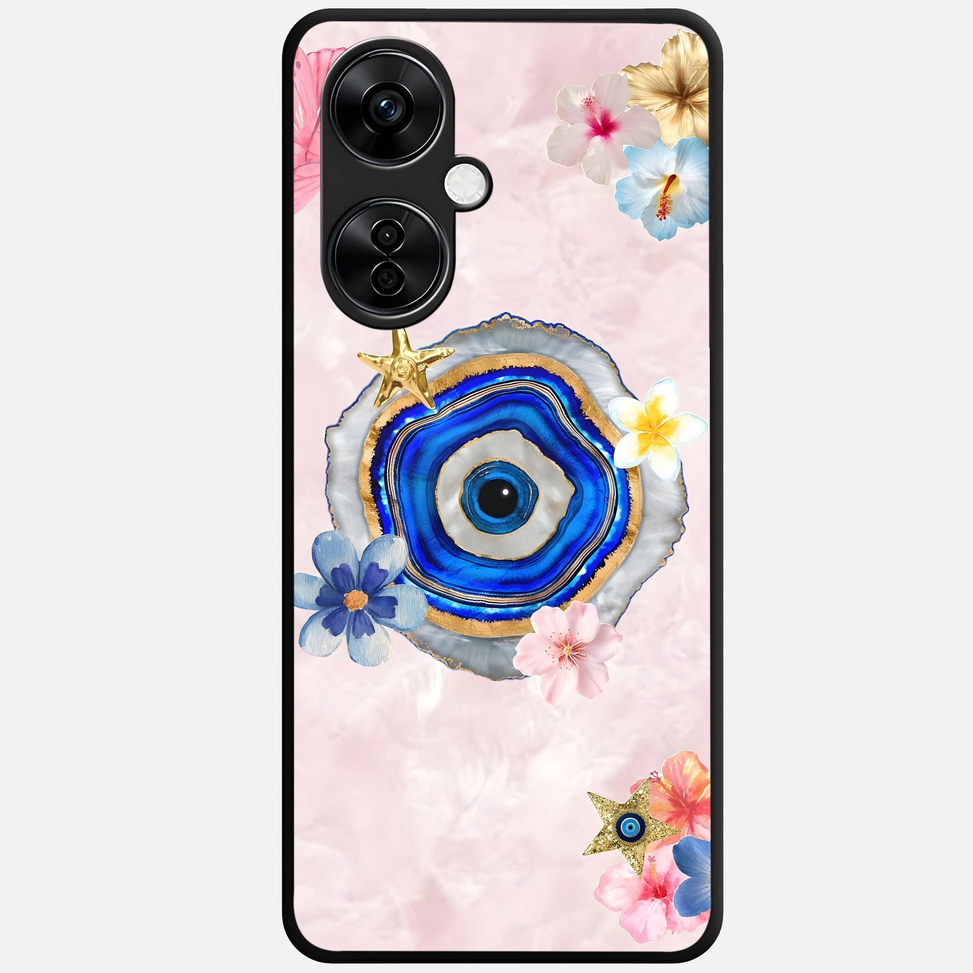  Divine Aura Bloom Glass Case For Oneplus Nord CE3 Lite back cover – full design glossy printed glass finish