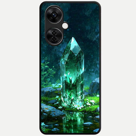  Emerald Light Crystal Glass Case For Oneplus Nord CE3 Lite back cover – full design glossy printed glass finish