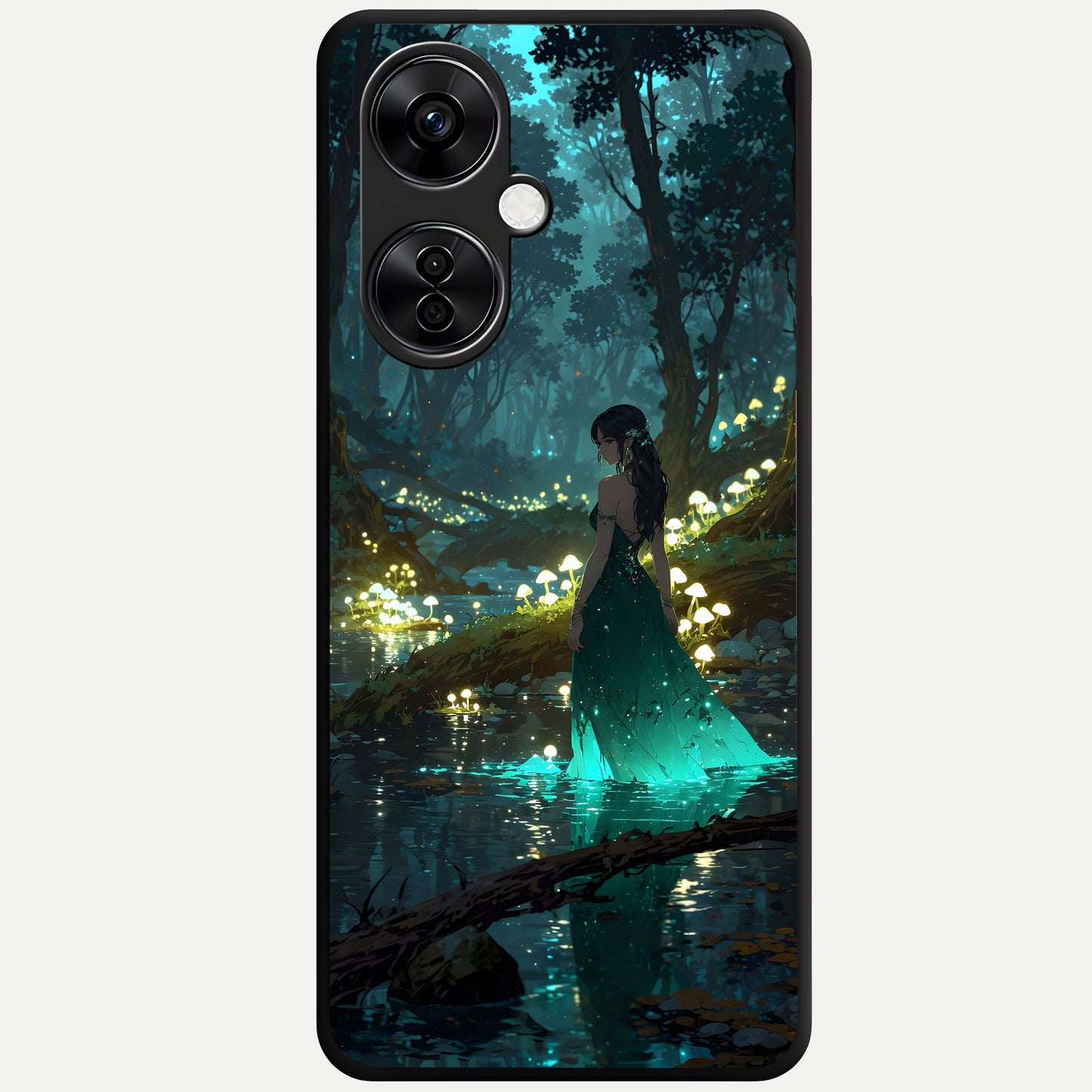  Enchanted Forest Glow Glass Case For Oneplus Nord CE3 Lite back cover – full design glossy printed glass finish