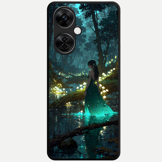  Enchanted Forest Glow Glass Case For Oneplus Nord CE3 Lite back cover – full design glossy printed glass finish