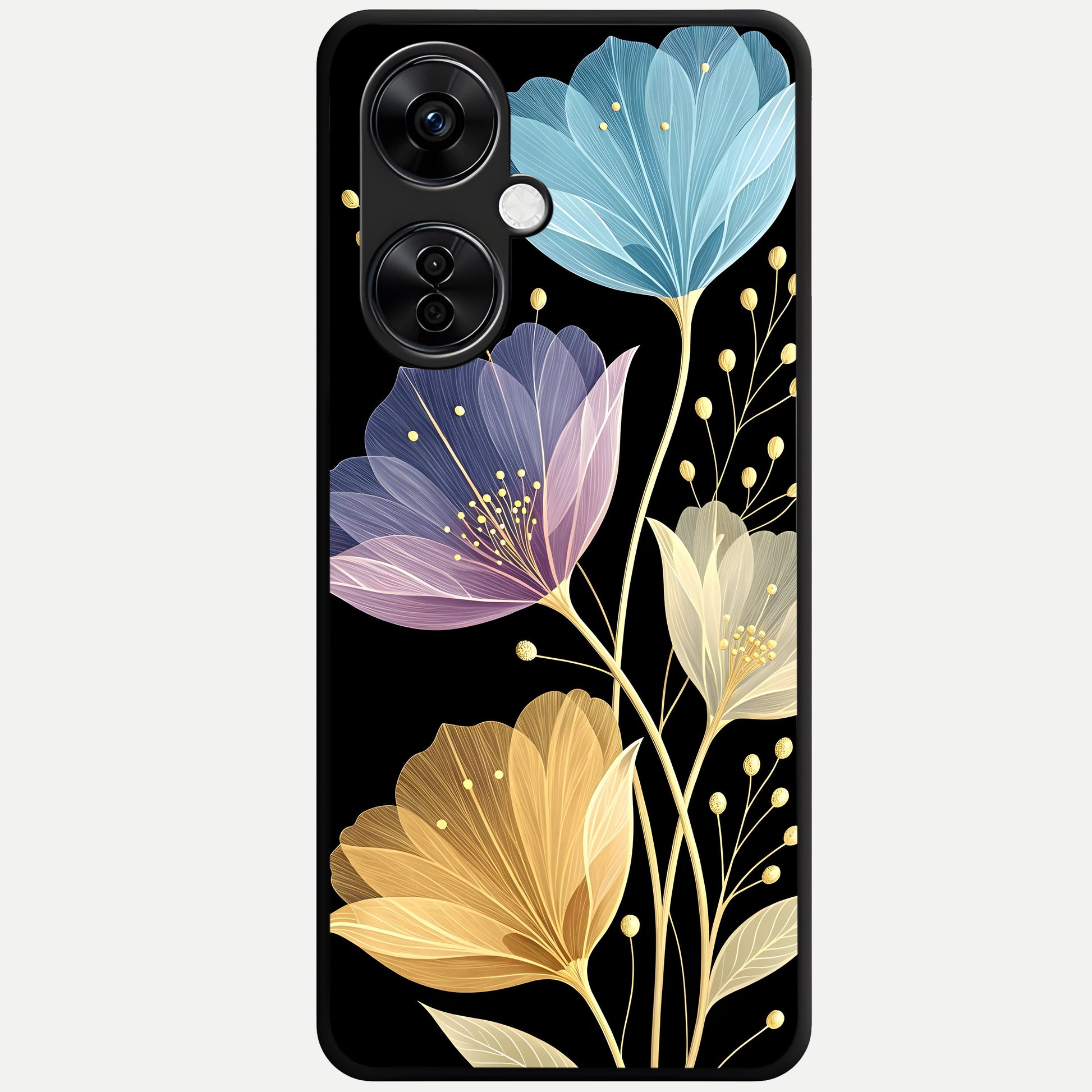  Flower Bloom Glow Glass Case For Oneplus Nord CE3 Lite back cover – full design glossy printed glass finish
