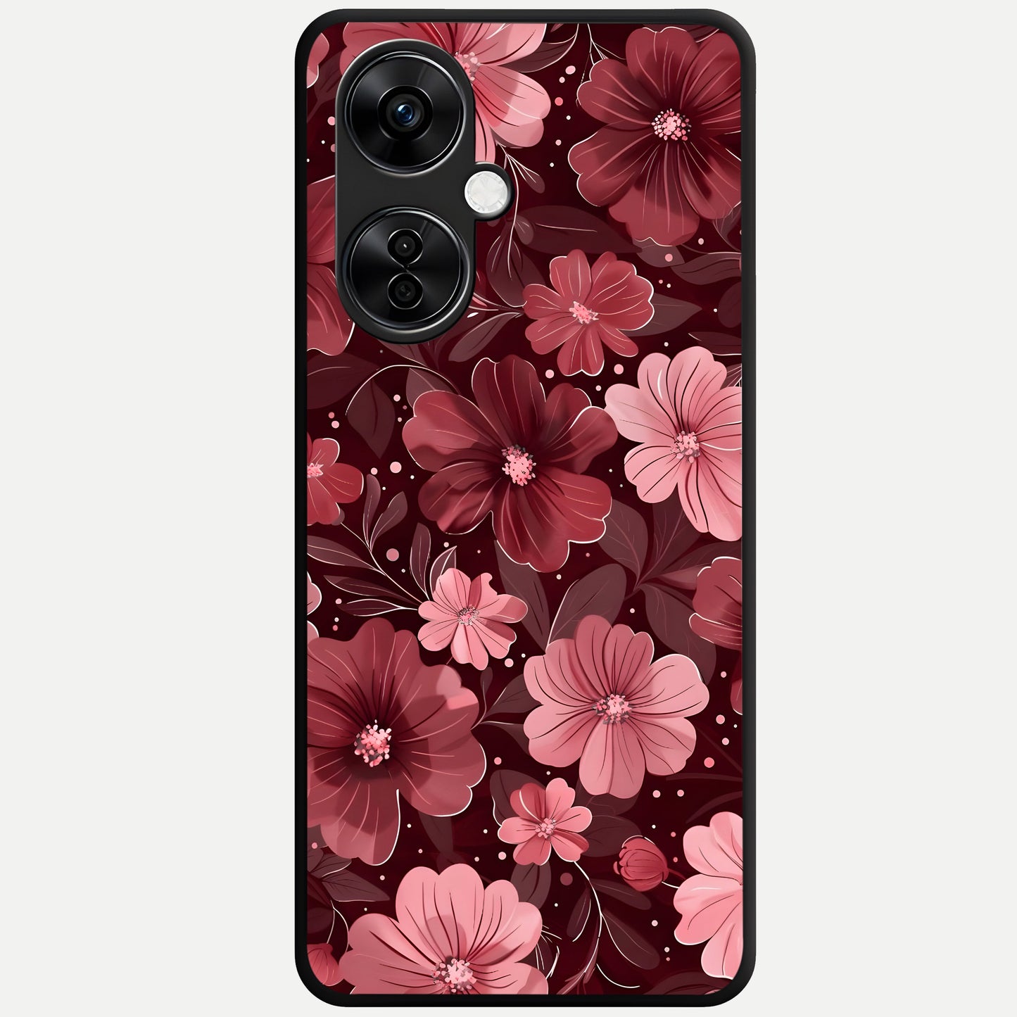  Flower Blush Bloom Glass Case For Oneplus Nord CE3 Lite back cover – full design glossy printed glass finish