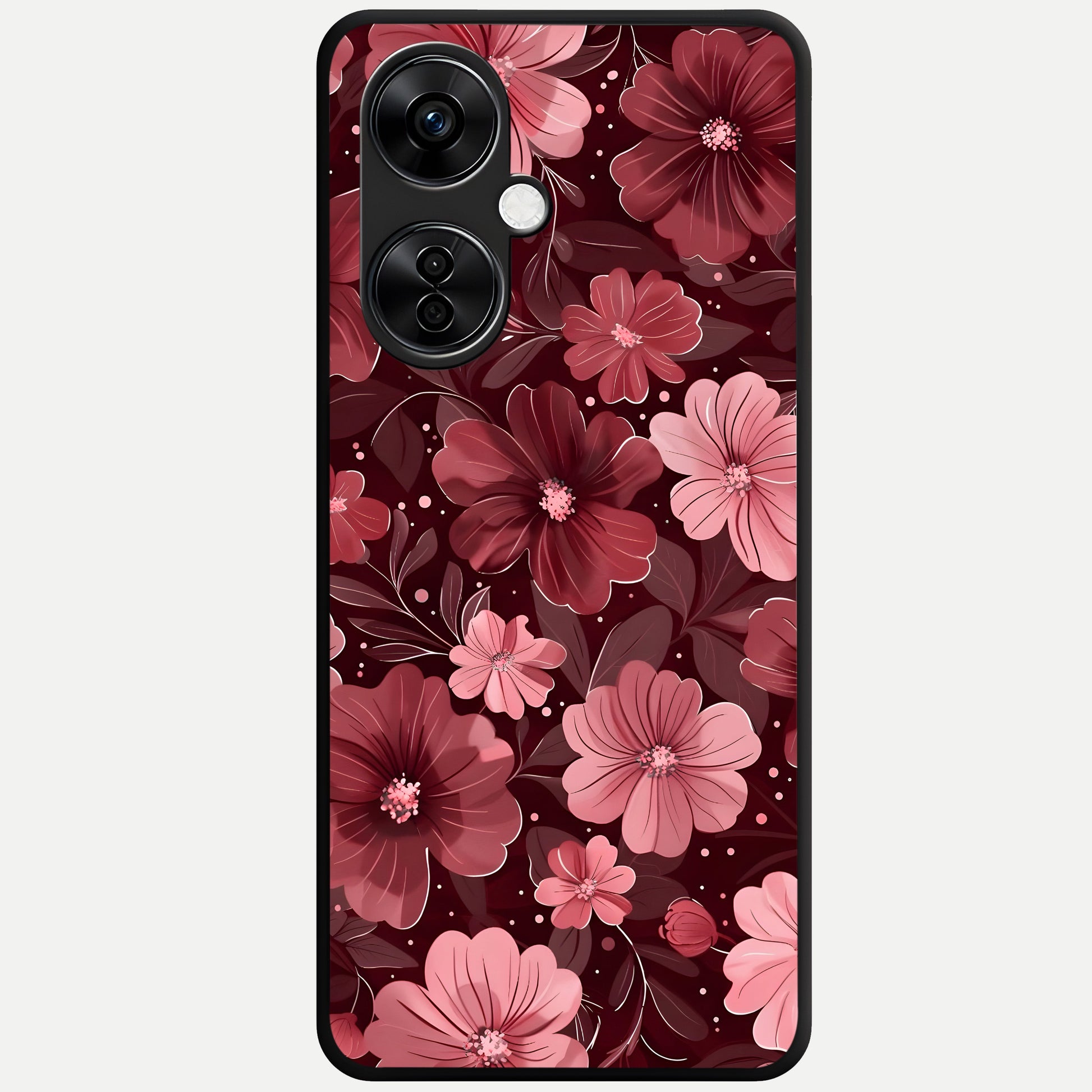  Flower Blush Bloom Glass Case For Oneplus Nord CE3 Lite back cover – full design glossy printed glass finish