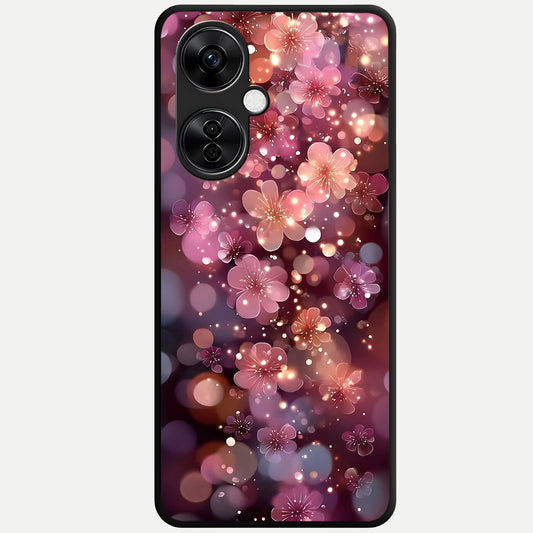  Glowing Petal Bliss Glass Case For Oneplus Nord CE3 Lite back cover – full design glossy printed glass finish
