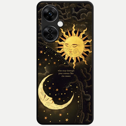  Golden Lunar Love Glass Case For Oneplus Nord CE3 Lite back cover – full design glossy printed glass finish
