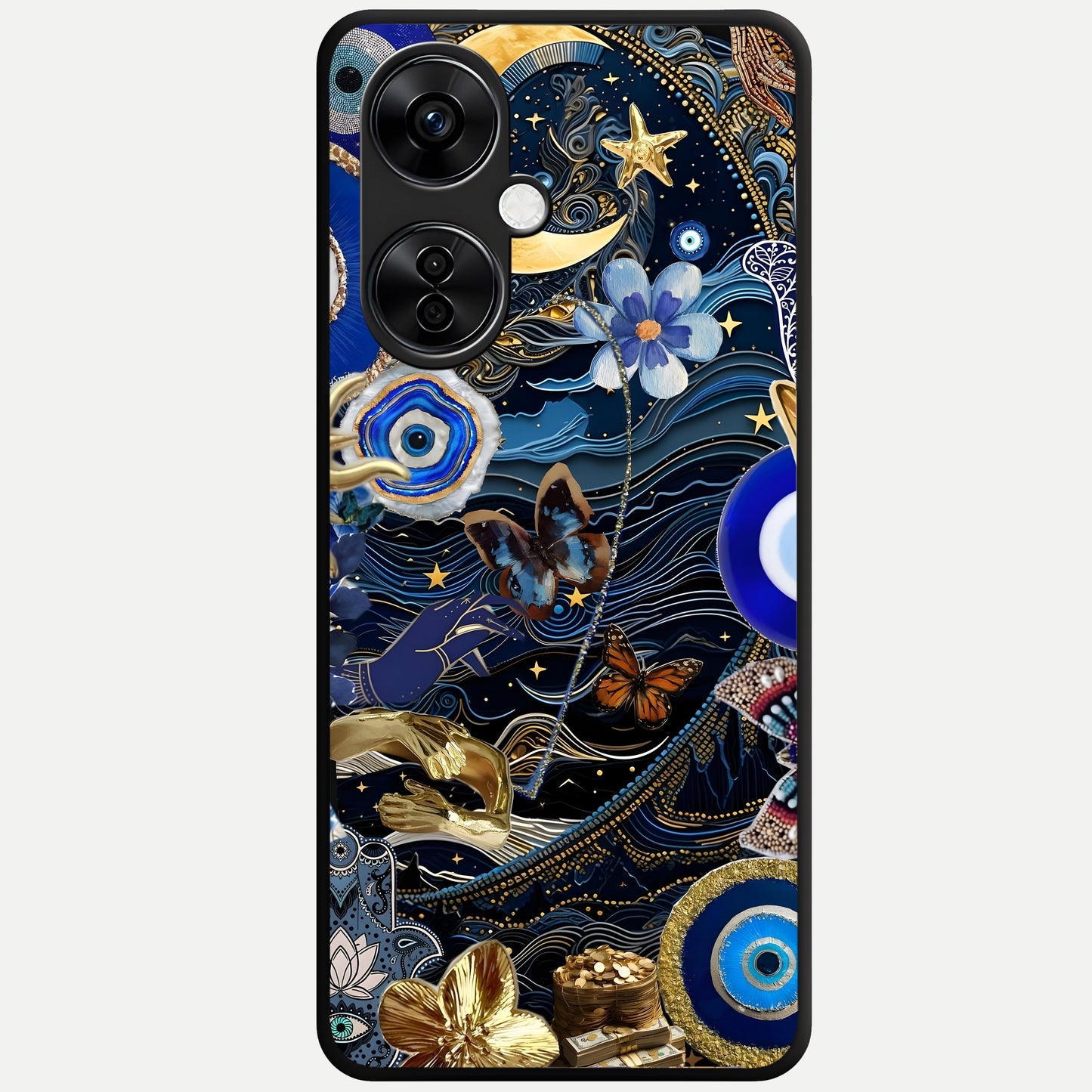  Golden Moon Magic Glass Case For Oneplus Nord CE3 Lite back cover – full design glossy printed glass finish
