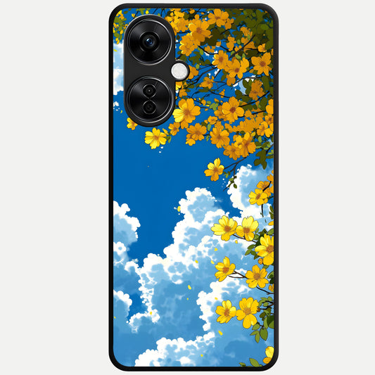  Golden Petal Sky Glass Case For Oneplus Nord CE3 Lite back cover – full design glossy printed glass finish