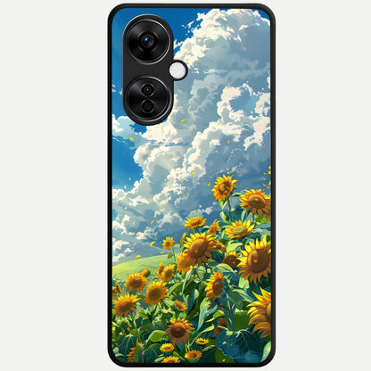  Golden Sun Glory Glass Case For Oneplus Nord CE3 Lite back cover – full design glossy printed glass finish