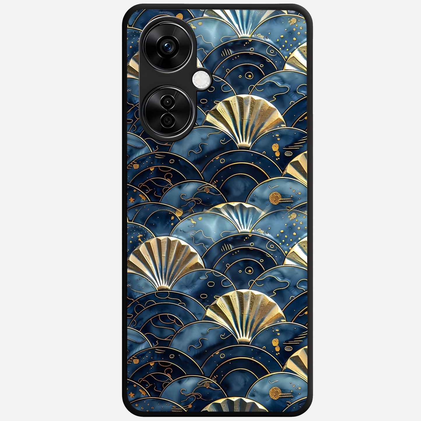  Golden Wave Luxe Glass Case For Oneplus Nord CE3 Lite back cover – full design glossy printed glass finish