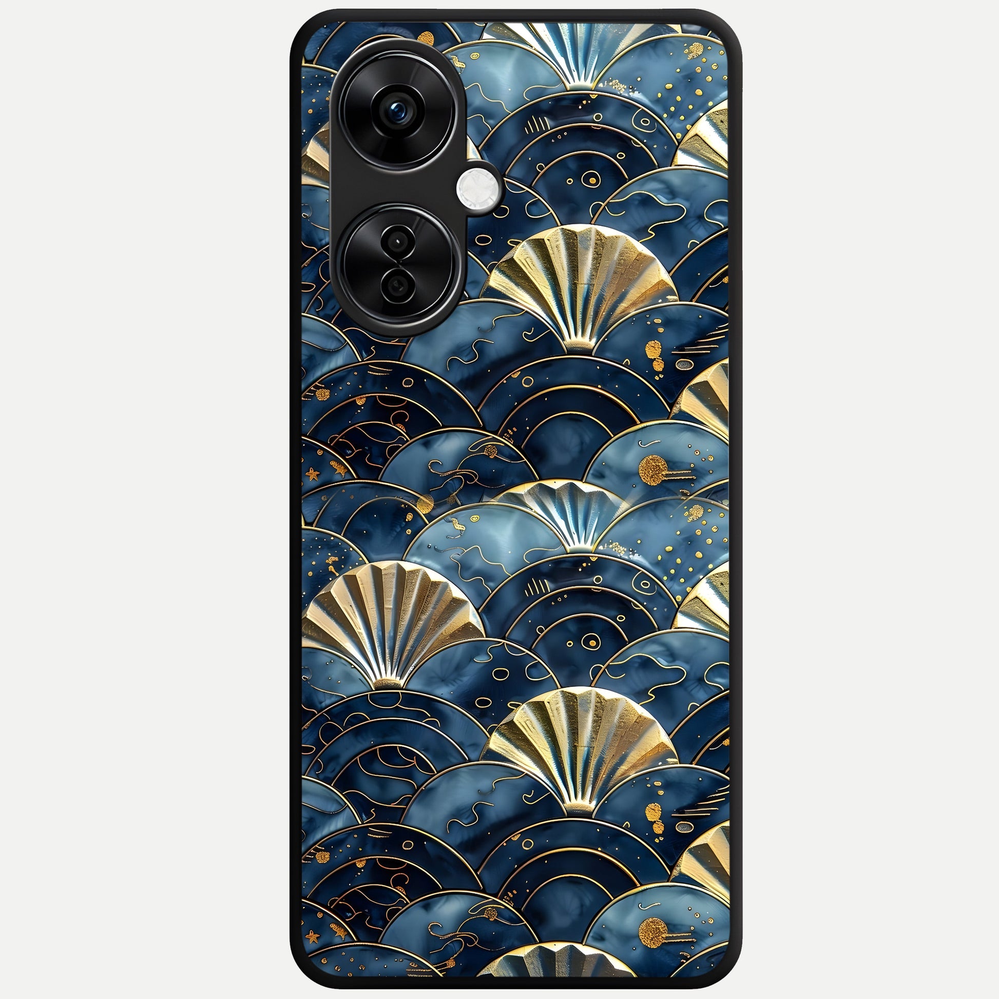 Golden Wave Luxe Glass Case For Oneplus Nord CE3 Lite back cover – full design glossy printed glass finish