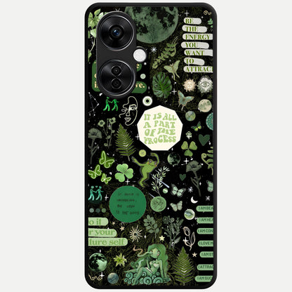  Green Mandala Pattern Glass Case For Oneplus Nord CE3 Lite back cover – full design glossy printed glass finish