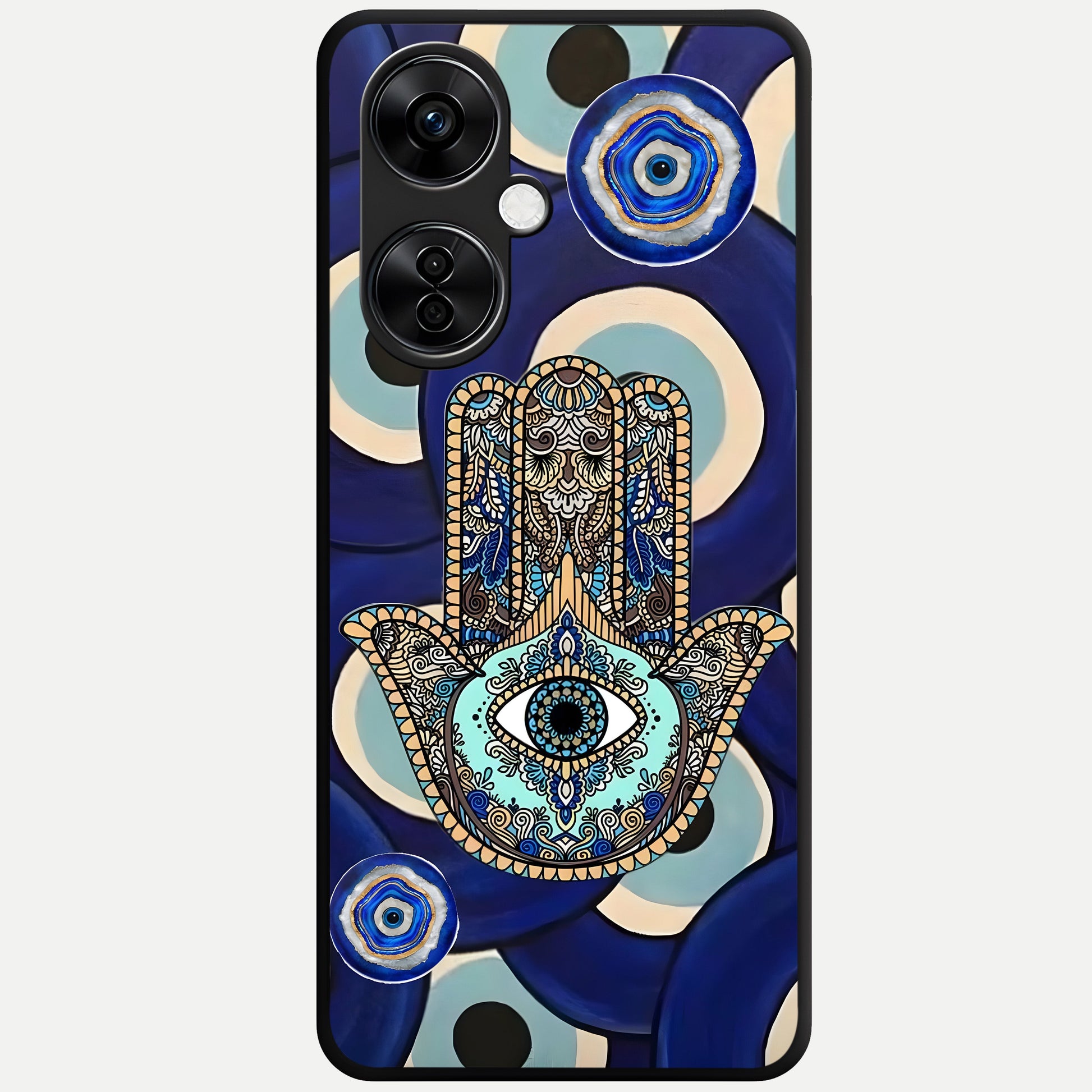  Hamsa Divine Guard Glass Case For Oneplus Nord CE3 Lite back cover – full design glossy printed glass finish